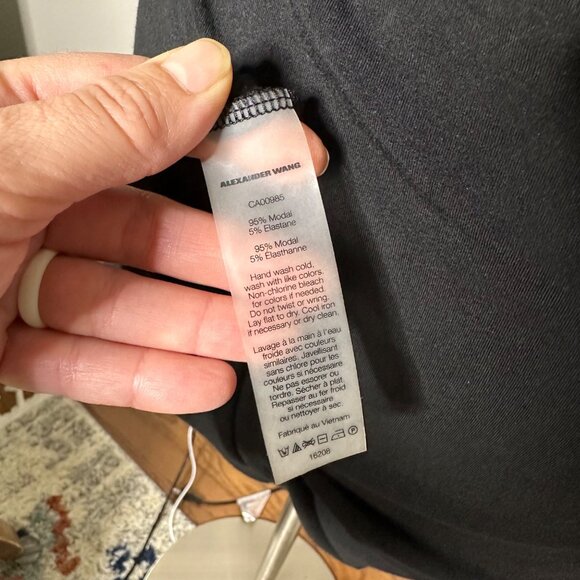 T by Alexander Wang Strappy Tank Dress Size Large Black Mid Length Bodycon - Picture 8 of 9